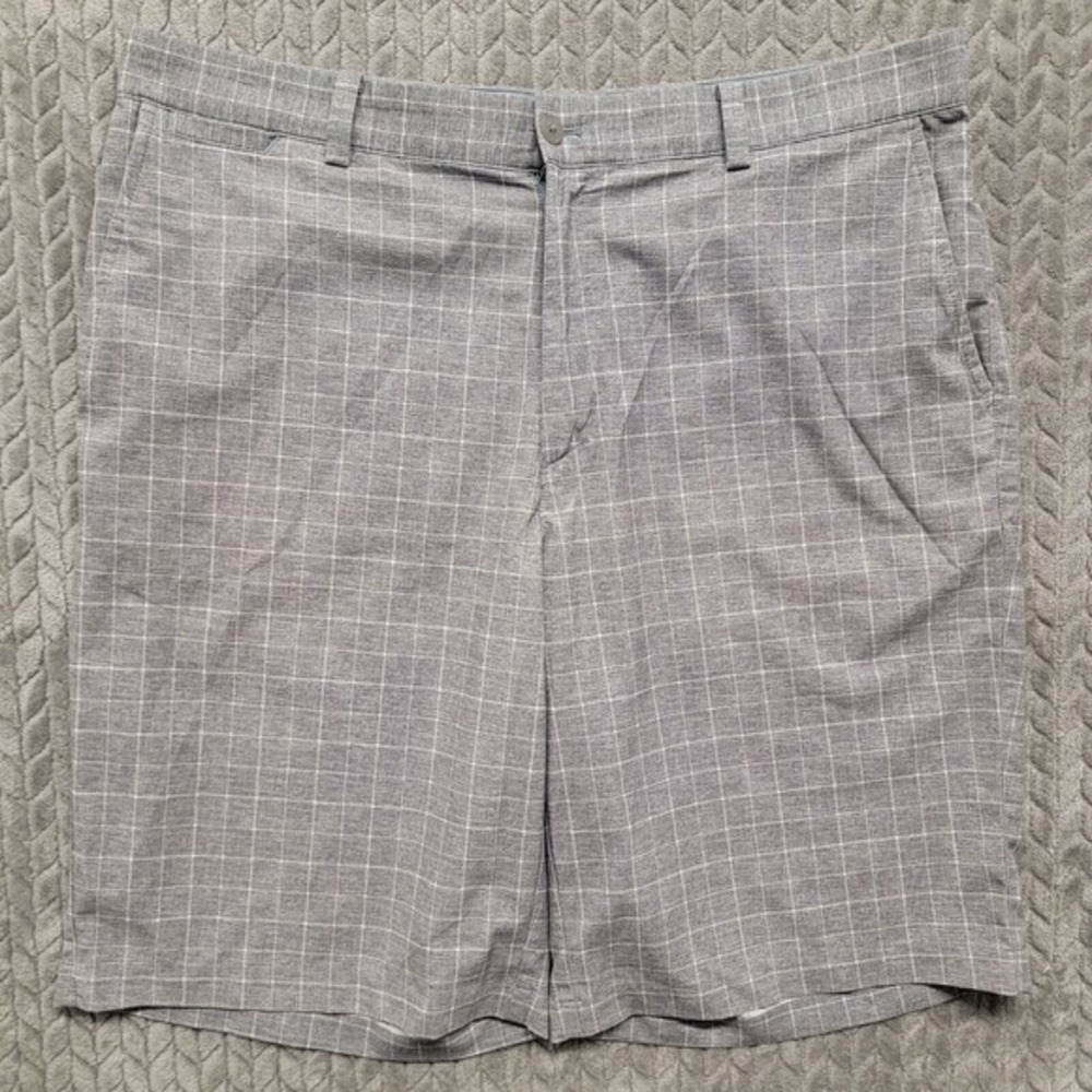 Nike Golf Tour Performance Dri Fit Gray Fairway Plaid Check Shorts Men's Size 36